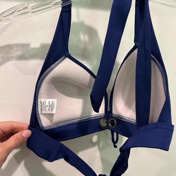 VENUS Indigo Blue Halter Bikini Top with Adjustable Straps Size 32D, 34C, 36B - Picture 3 of 7